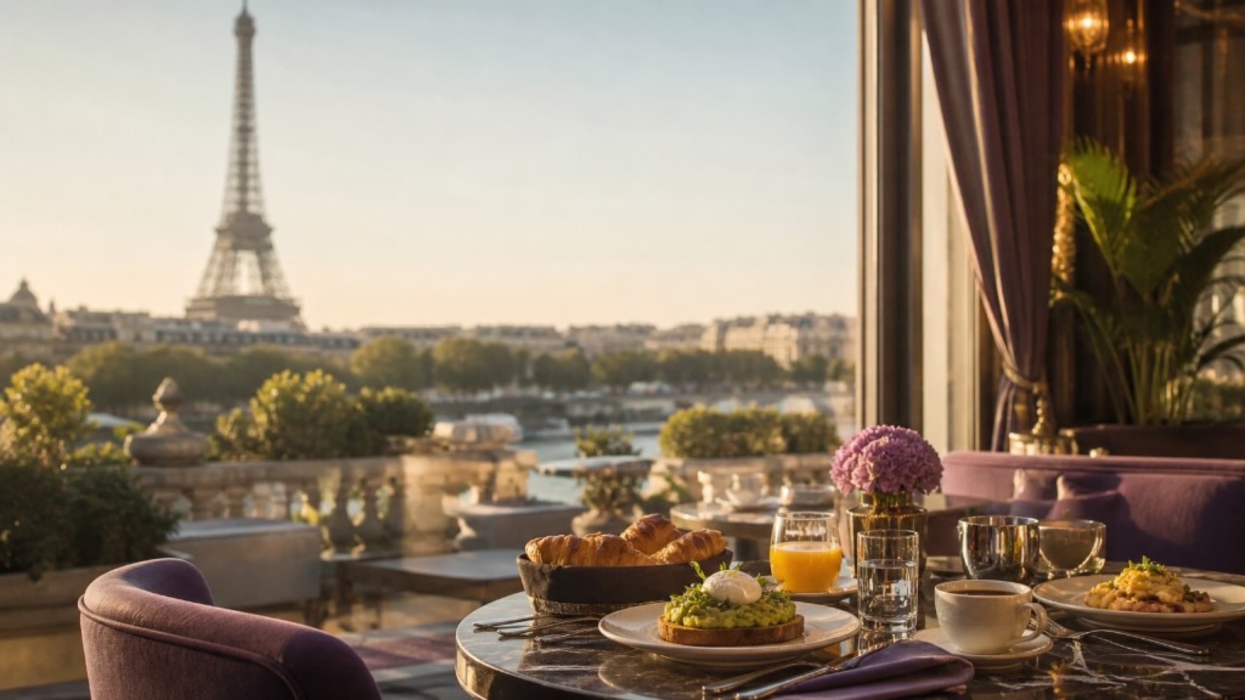 Brunch avec vue sur la Tour Eiffel